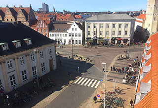 Nytorv fra oven - Udlejning af kontor i Aalborgcentrum